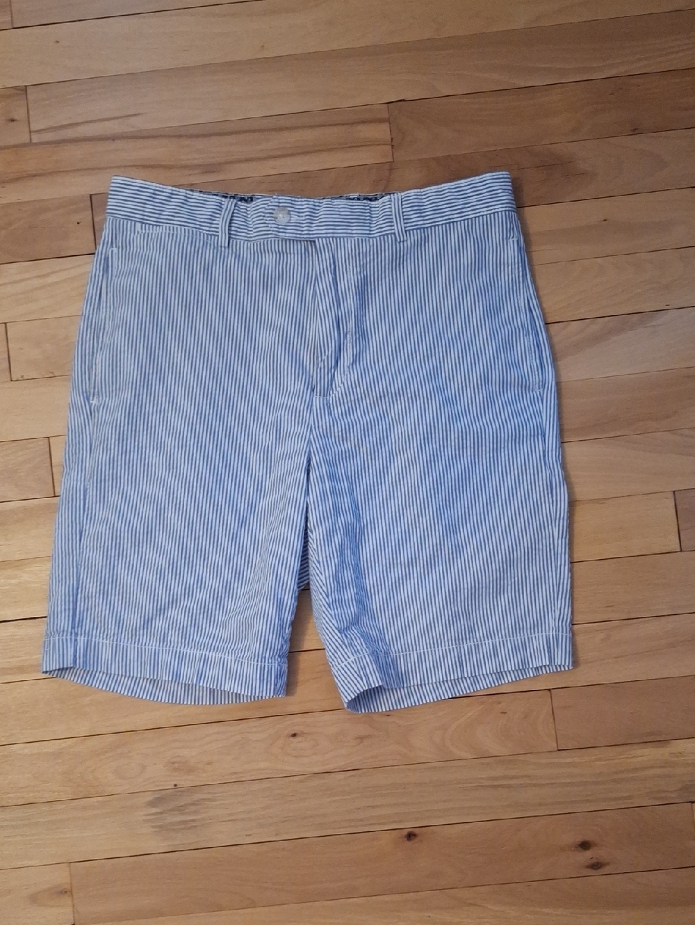 Men's Blue Stripe Seersucker Shorts